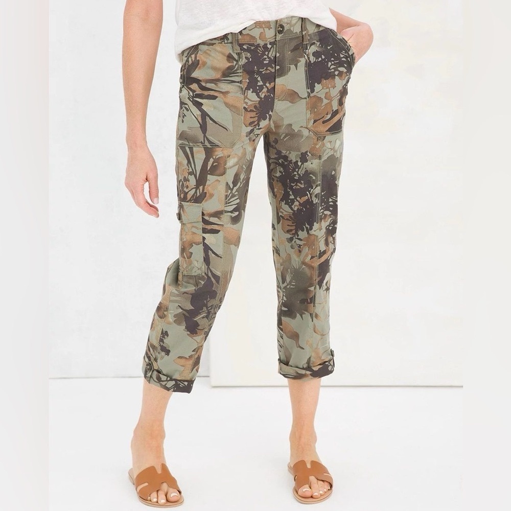 Chico’s Floral Print Poplin Convertible Crop